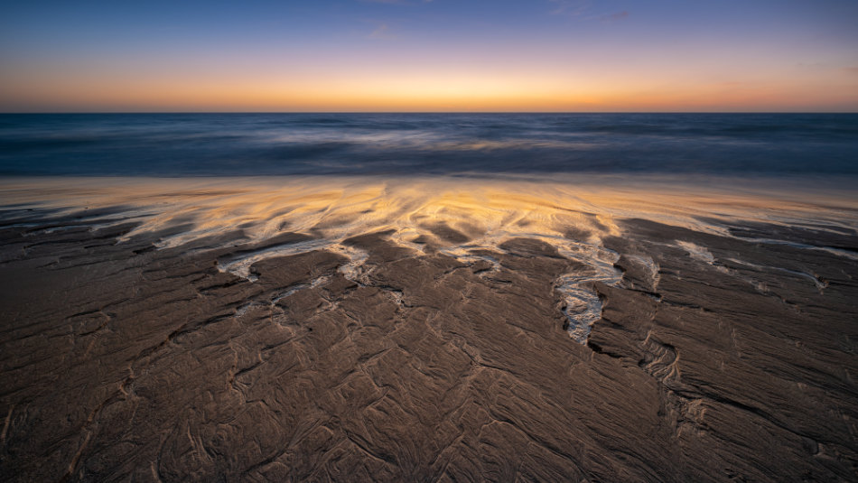 Textures and Patterns in the sand are enhanced with a Circular Polarizer
