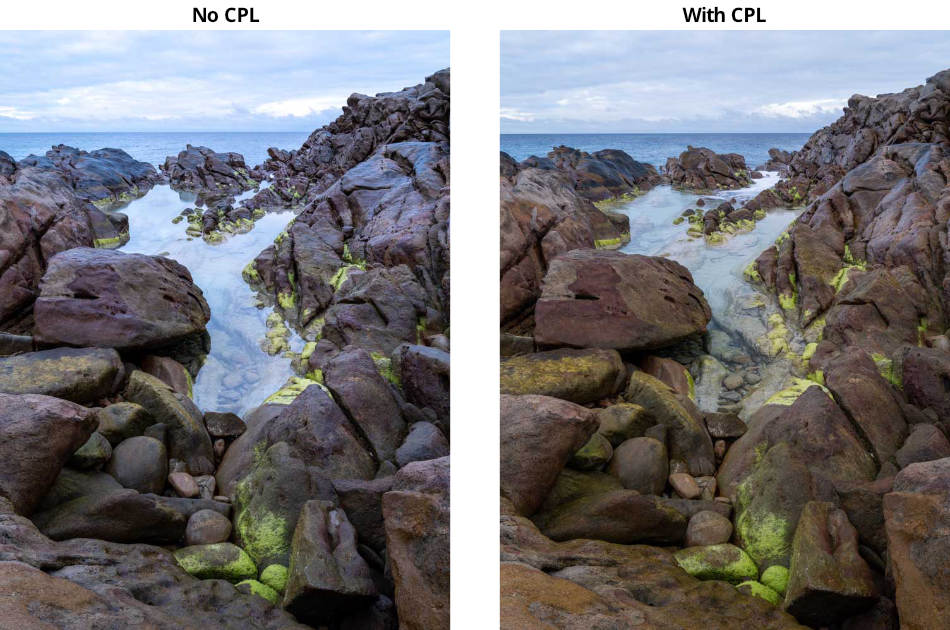 Adding a Polarizer to the lens, removes glare and reduces reflections